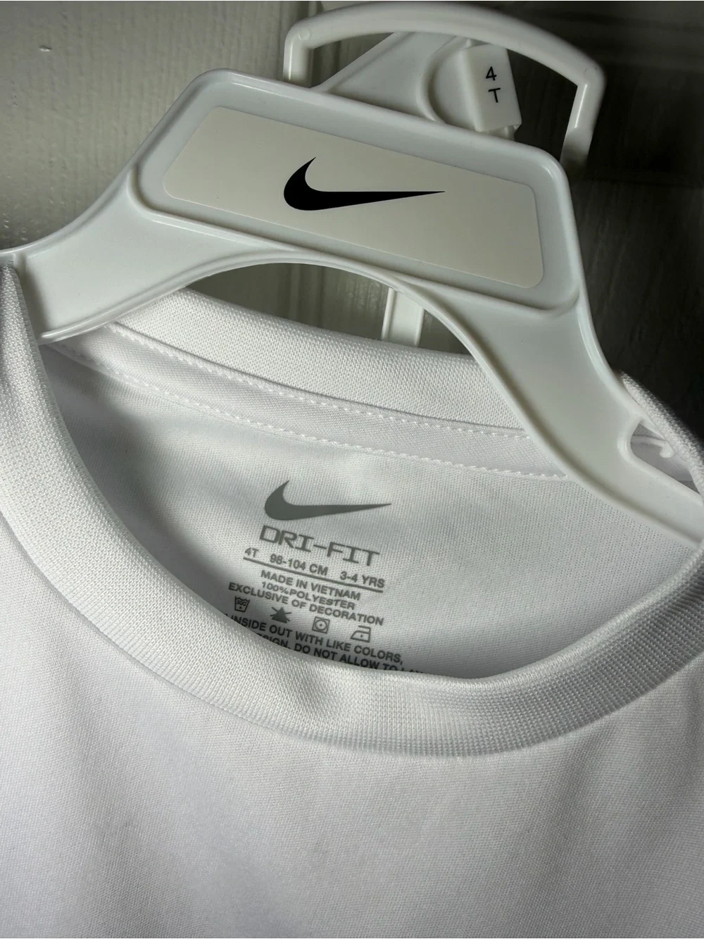 Nike White Dri-FIT Shirt with Black Swoosh